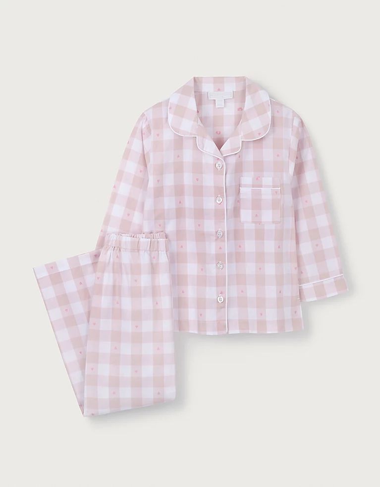 Classic Fit Heart Gingham Woven Pyjama (1-12yrs) | The White Company (UK)