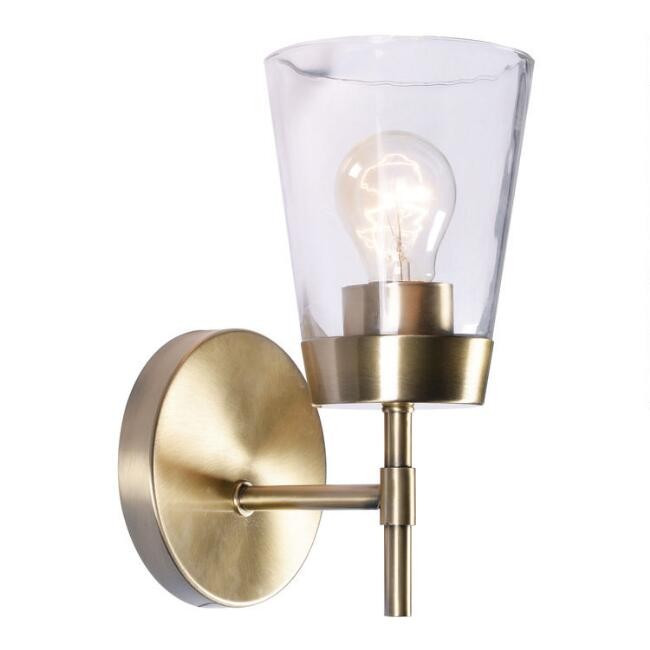 Antique Brass and Glass Colin Wall Sconce | World Market