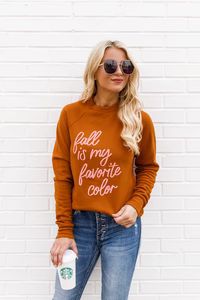 Fall Is My Favorite Color Burnt Orange Graphic Sweatshirt | The Pink Lily Boutique