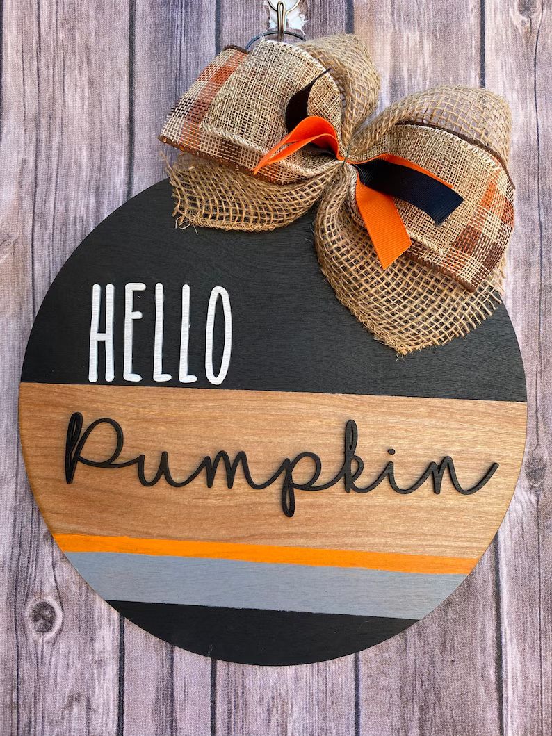 Hello pumpkin door hanger | Etsy | Etsy (US)