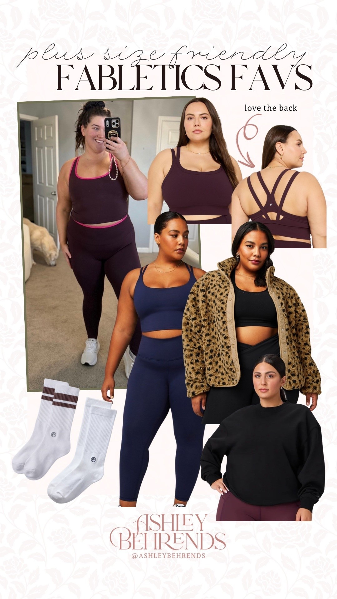 Fabletics has so many cute plus size friendly workout outfits. I love the sports bras that have such good strappy details. These crew socks are adorable and I love this leopard teddy jacket. 
Plus size approved activewear, leggings, fleece sweatshirt 

#LTKActive #LTKPlusSize #LTKfitnessgoals