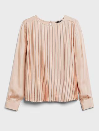 Pleated Satin Blouse | Banana Republic (US)