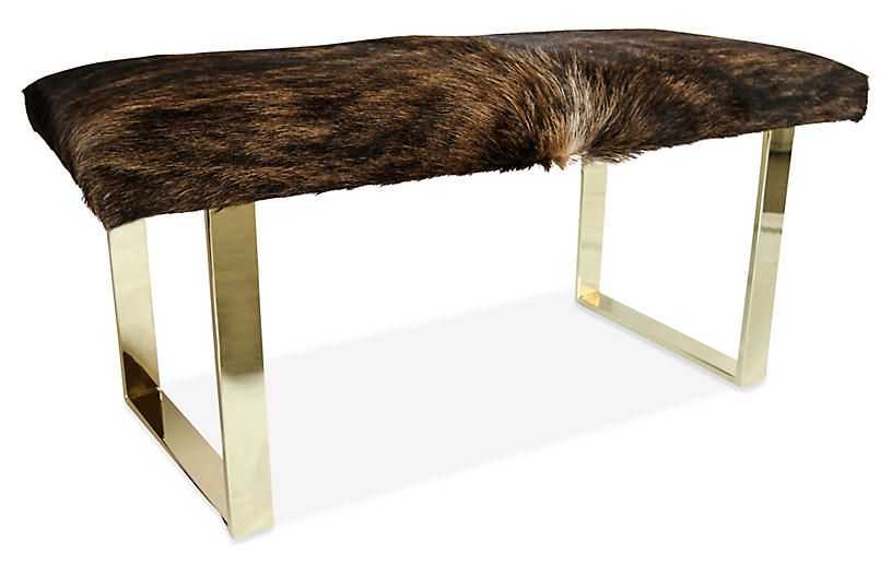 BeBe Skinny Bench - Dark Brindle/Brass - Le-Coterie | One Kings Lane