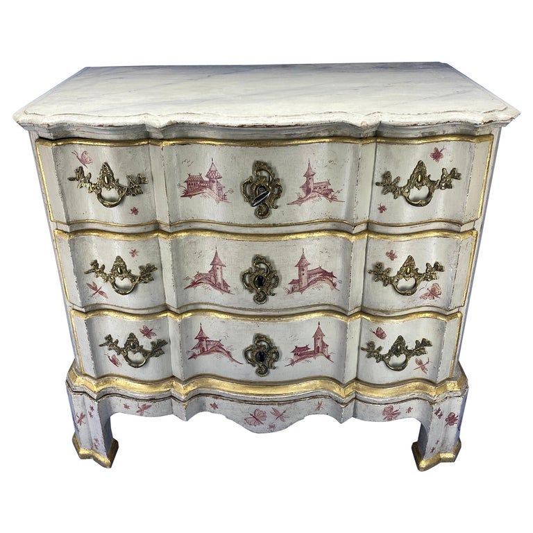 Danish 18th Century Painted Chest of Drawers With Chinoiserie Decor | 1stDibs