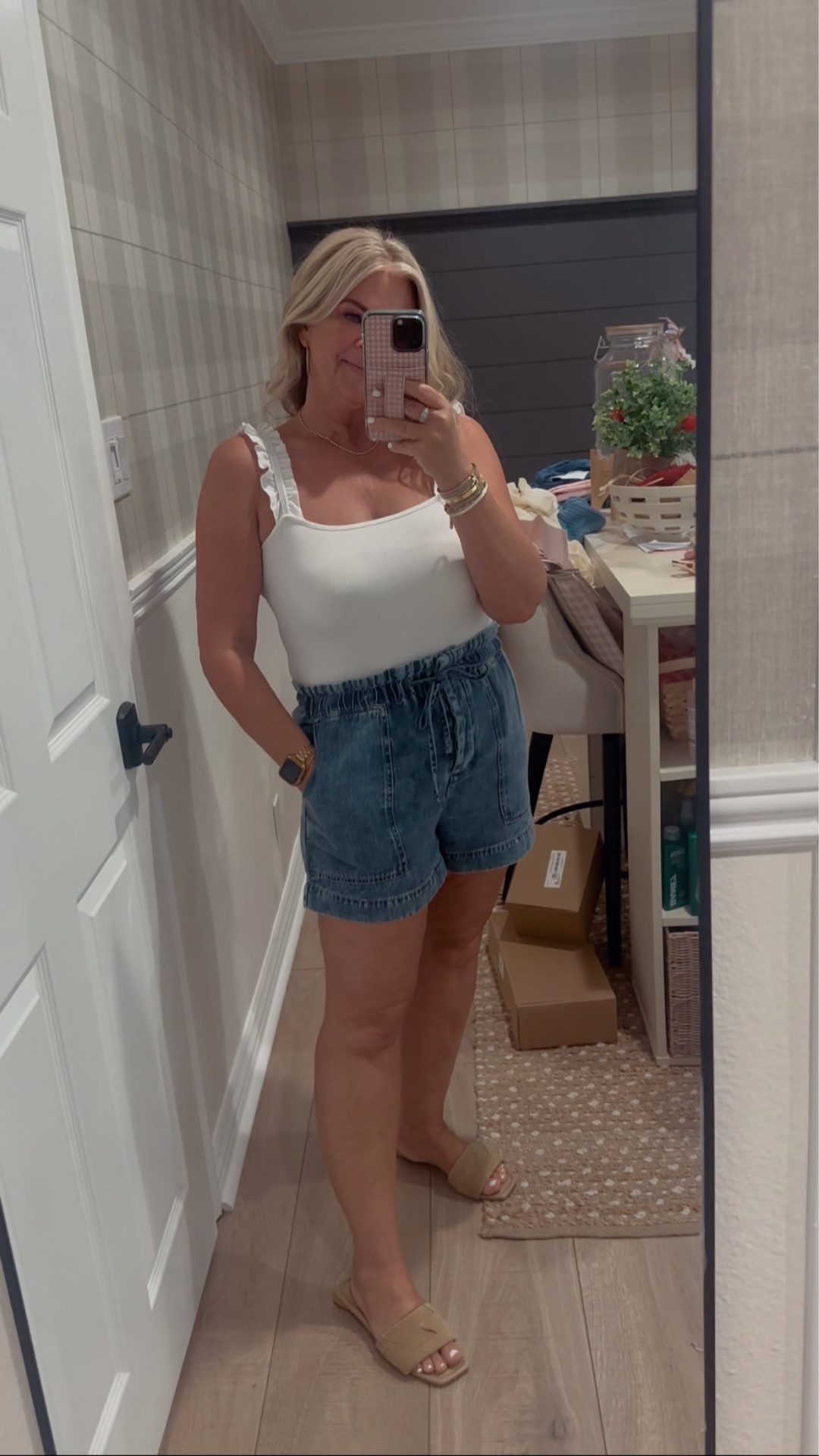 Easy breezy summer outfit! Loving these soft demin shorts & this ruffle bodysuit!

#LTKmomlife #LTKootd #LTKOver40