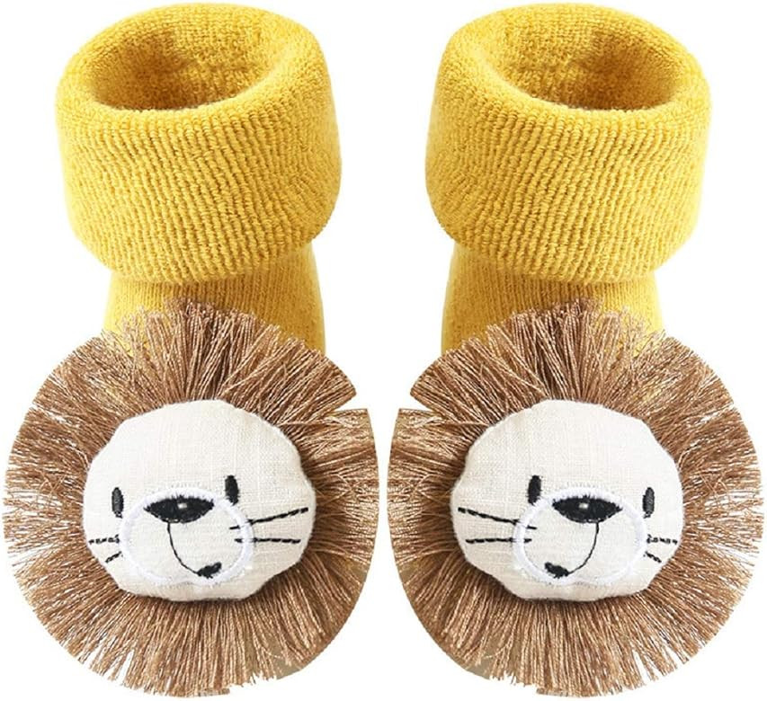 MEIQING 1 Pair Lion Design Unisex Baby Toddler Grip Socks Floor Socks Anti Slip Socks | Amazon (US)