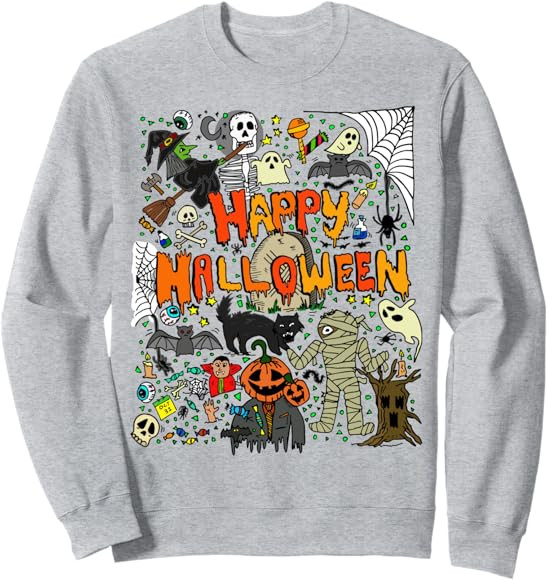 Happy Halloween Scary Retro Sweatshirt | Amazon (US)