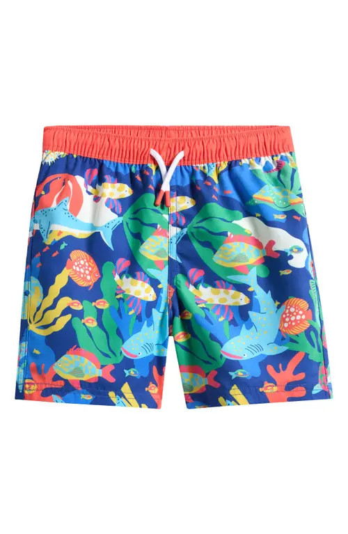 Mini Boden Kids' Swim Shorts in Multi Coral Reef at Nordstrom, Size 5-6Y | Nordstrom