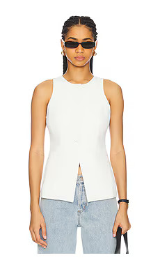 Good American Luxe Suiting Sculpted Vest in Cloud White001 from Revolve.com | Revolve Clothing (Global)