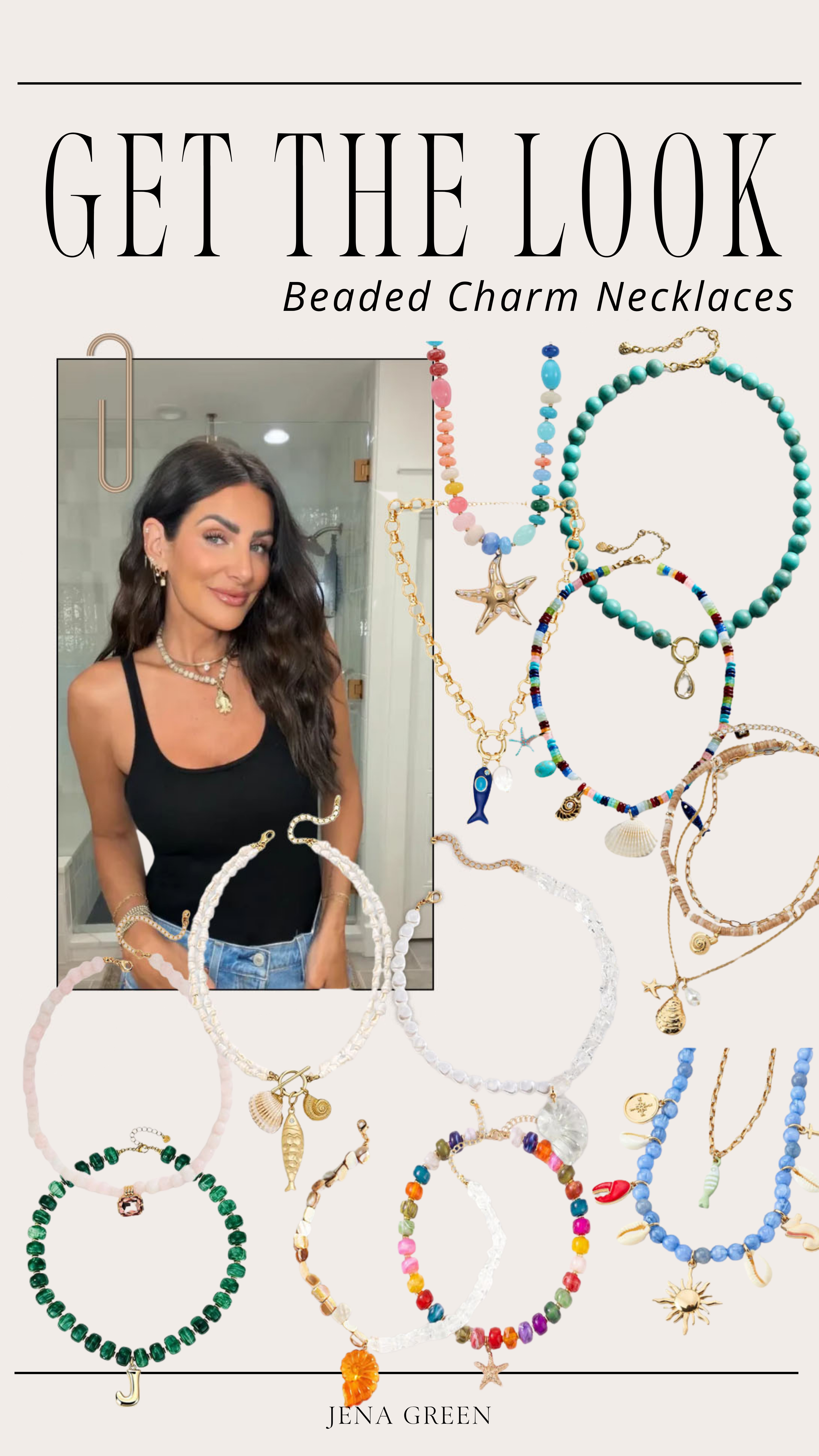 Beaded Charm Necklaces | Get the Look | Summer Trends | Summer Jewelry | Summer Necklaces  

 #LTKootd #LTKSeasonal