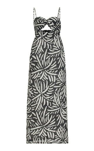 Apia Cutout Palm-Printed Linen Maxi Dress | Moda Operandi (Global)