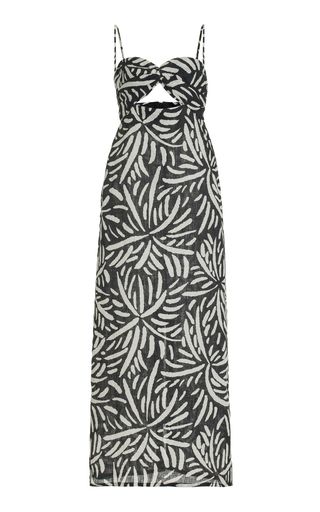 Apia Cutout Palm-Printed Linen Maxi Dress | Moda Operandi (Global)