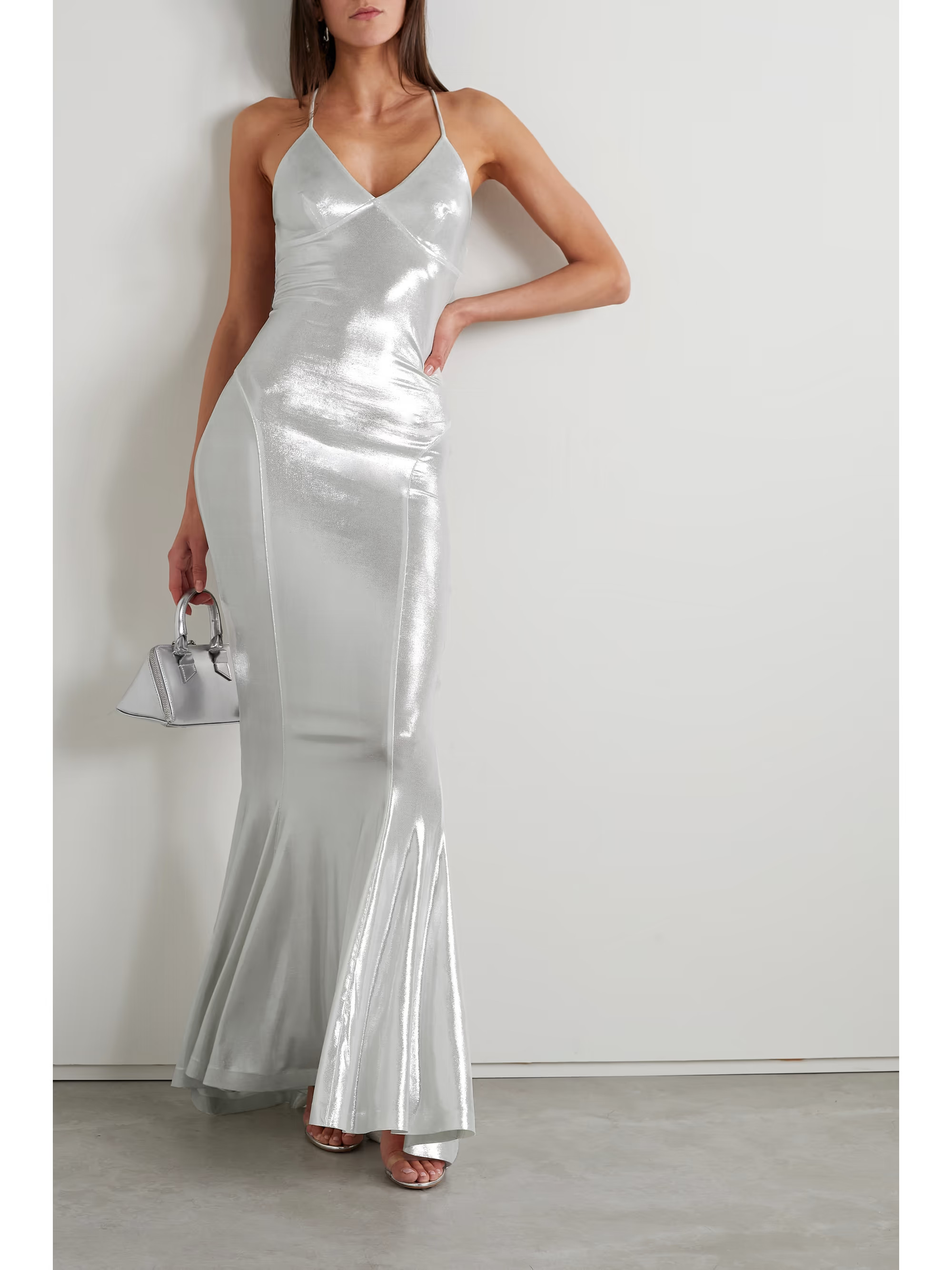 Open-back stretch-lamé gown | NET-A-PORTER (UK & EU)