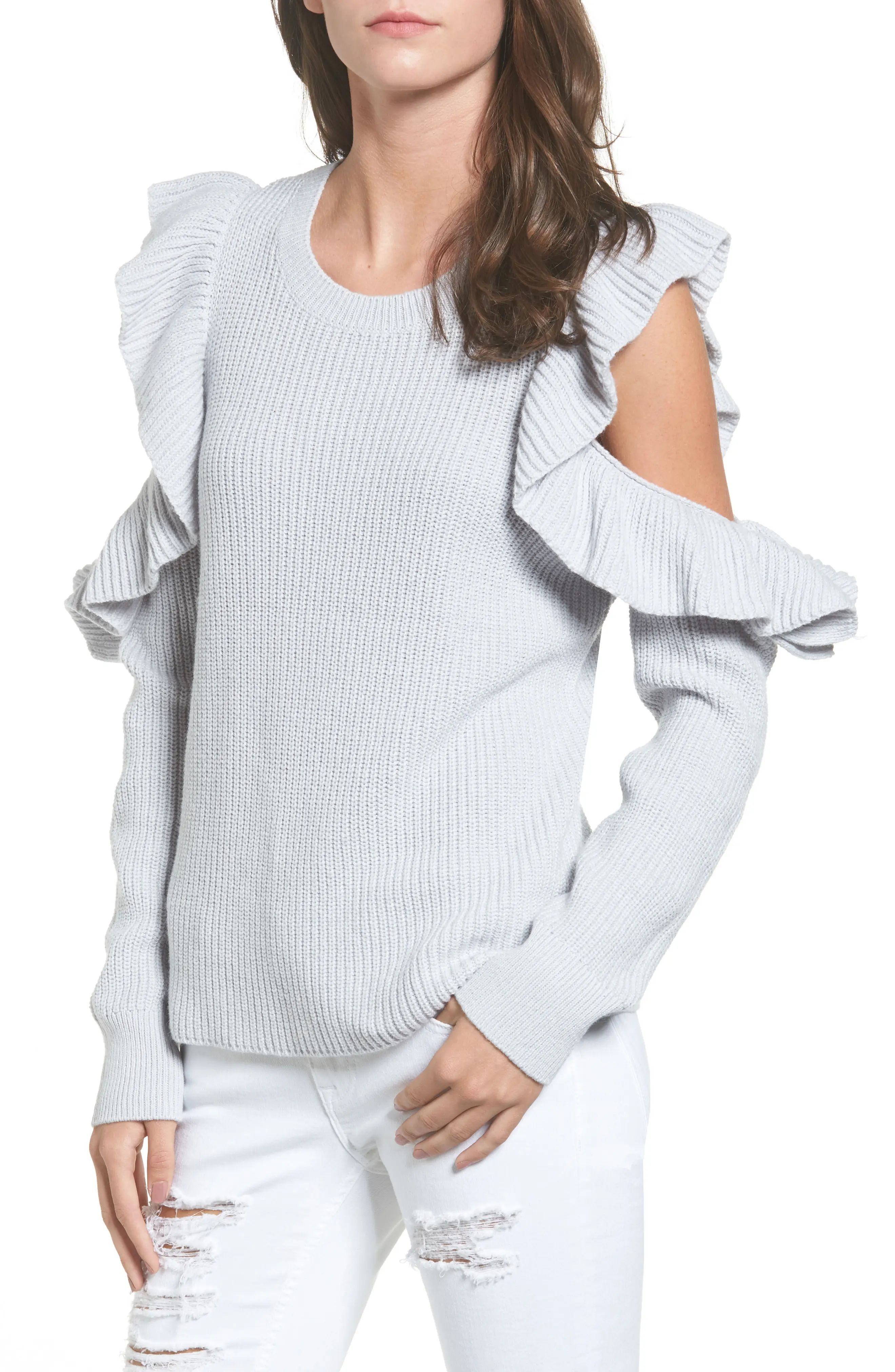 Ruffle Cold Shoulder Sweater | Nordstrom