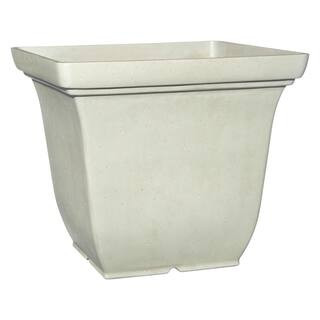 PRIVATE BRAND UNBRANDED 17.7 in. Limerick Polar White Square Resin Planter HD1437-598R | The Home Depot
