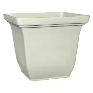 PRIVATE BRAND UNBRANDED 17.7 in. Limerick Polar White Square Resin Planter HD1437-598R - The Home... | The Home Depot