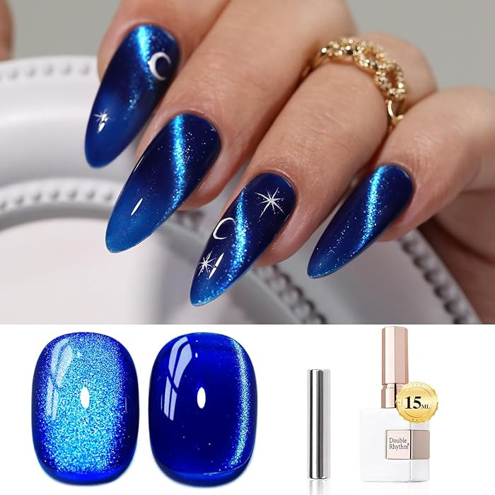 Double Rhythm 0.5 OZ Cat Eye Gel Polish with Magnet 15ML Holographic Glitter Shimmer Translucent ... | Amazon (US)