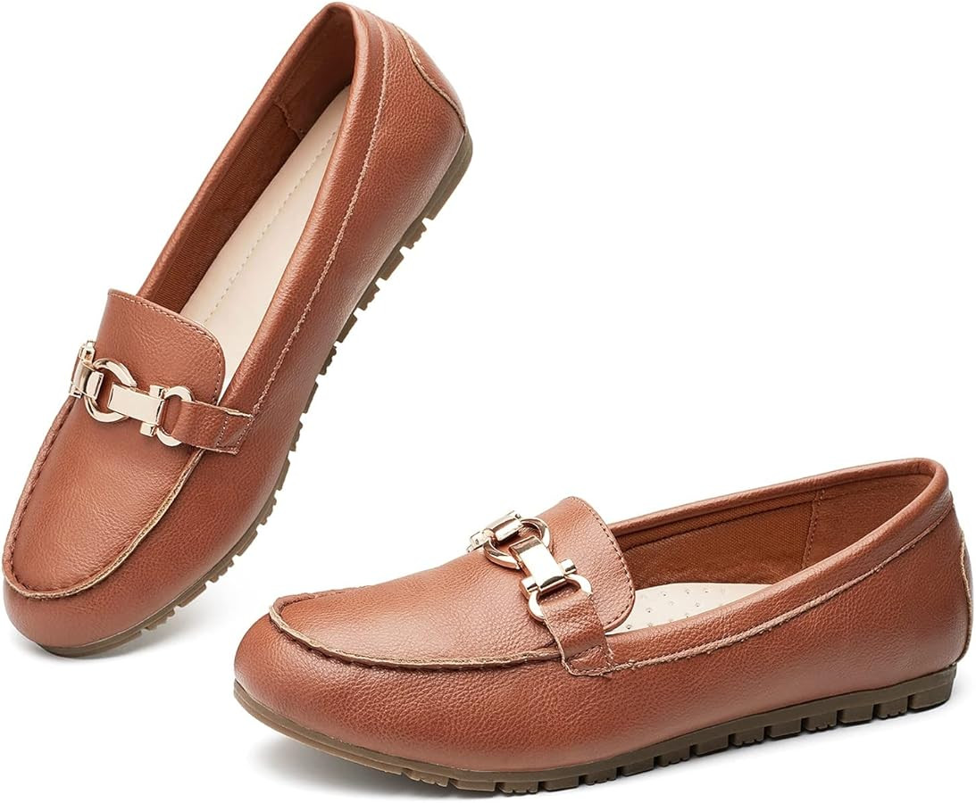 Loafers for Women Casual Moccasins Women's Comfortable & Lightweight Penny Loafers Slip On Flat S... | Amazon (US)