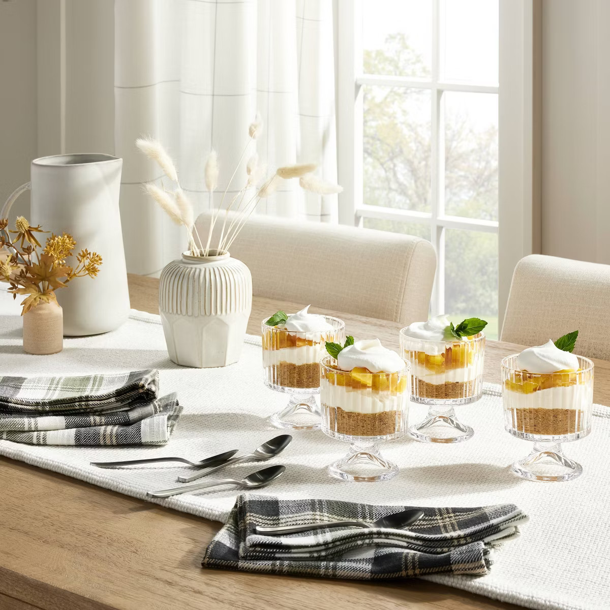 4pk 8oz Fluted Glass Parfait Cup Set Clear - Hearth & Hand™ with Magnolia | Target