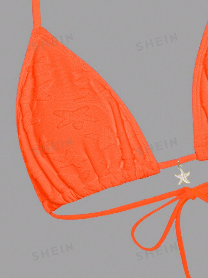 SHEIN Swim Women's Solid Color Halter Neck Tie Swimsuit Set, String Bikini Outfit Beach Swimwear ... | SHEIN