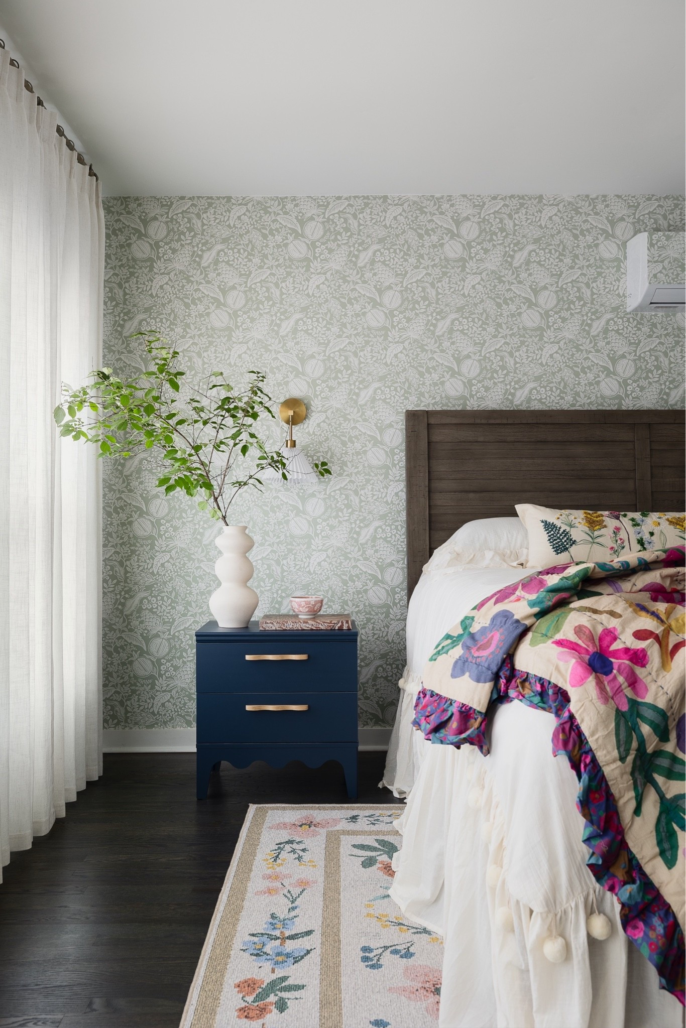 Boho bedroom inspo | green wallpaper | natural life | natural room | bedroom inspo | neutral bedroom

#LTKHome
