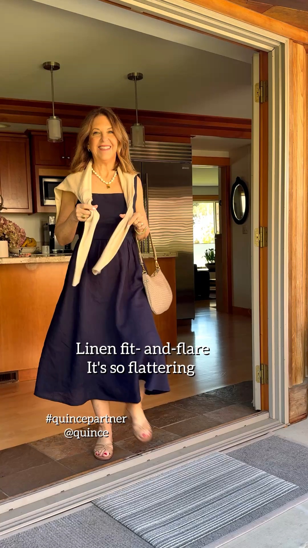 Quince linen fit-and-flare is flattering, available in various colors, fits tts, and is modestly priced. Love it! 

It's so cute and versatile, you will want to wear it often, shopping, or when on vacation, to a shower, or to a party. Layer a lightweight sweater over your shoulders and add a woven style bag to complete your outfit. 

#quincepartner
@Quince 

#LTKOver40 #LTKTravel #LTKootd