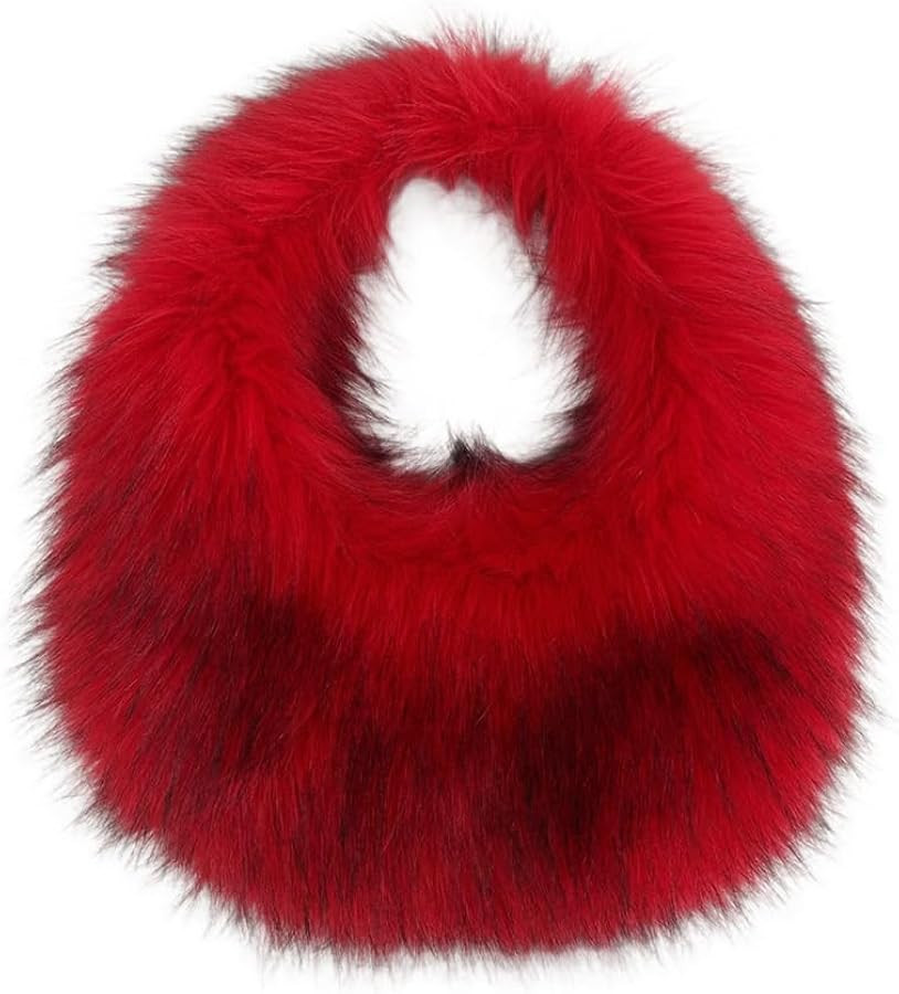 Faux Fur Hobo Bag for Women Large Shoulder Bag Cute Fluffy Tote Bag Plush Handbag Y2K Furry Purse | Amazon (US)