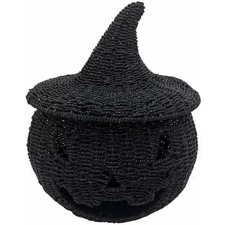 Halloween Decorations Seagrass & Metal Witch Hat Black Pumpkin, Large Jack-O-Lantern Basket, Spoo... | Walmart (US)