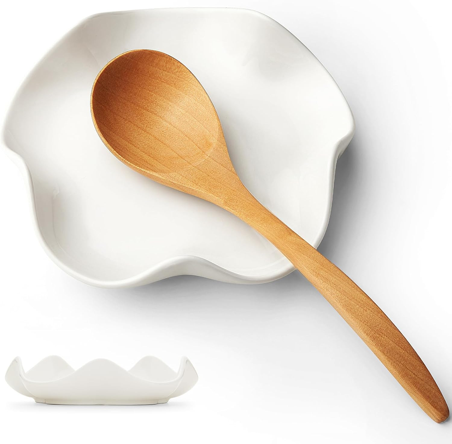 Mfacoy Spoon Rest for Stove Top, 5.3 Inch Ceramic Spoon Holder for Kitchen Counter, Coffee Spoon Holder, Cooking Utensil Rest for Spoons, Ladles, Tong, Heat-Resistant Spoon Rest, Housewarming Gifts | Amazon (US)