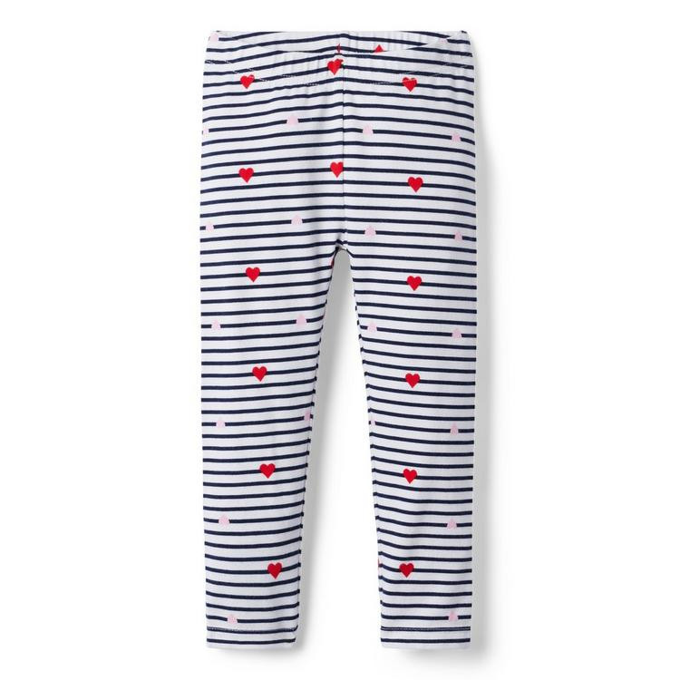 Striped Heart Print Legging | Janie and Jack