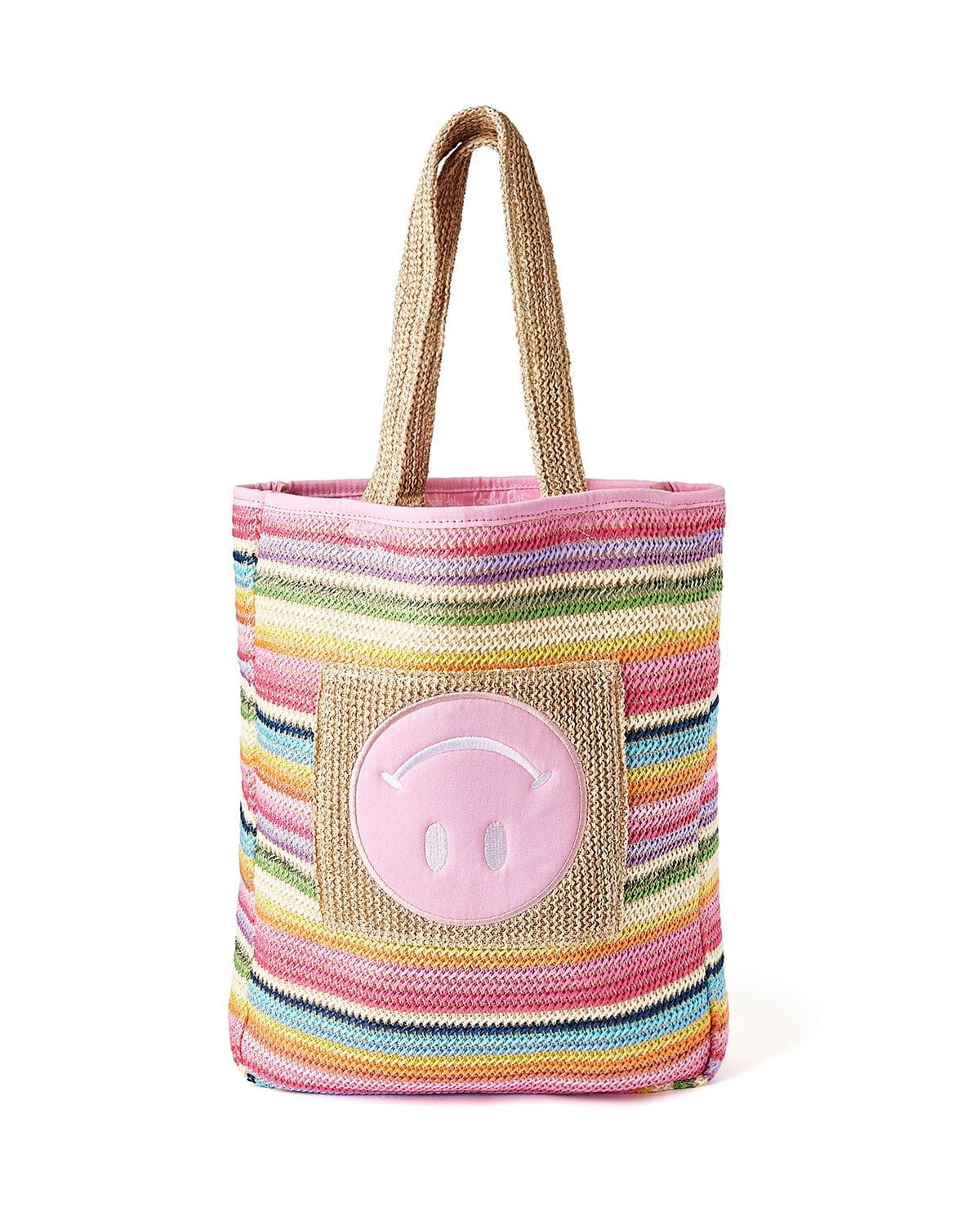 Bring On The Fun Smiley Woven Rainbow Tote | Packed Party