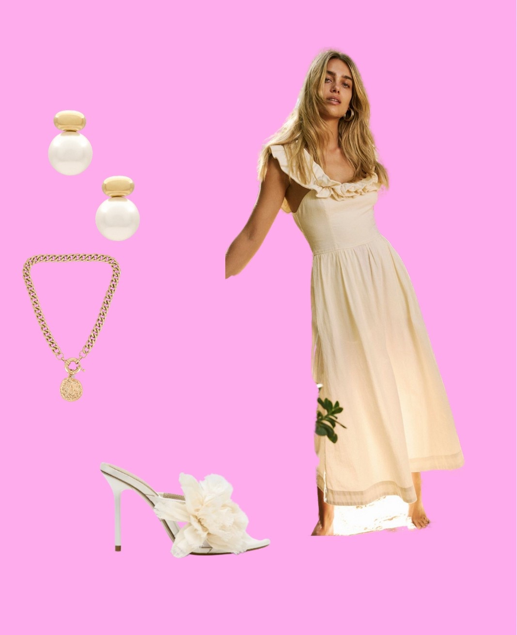 Classy elegant summer outfit! 

I can’t tag the shoes in the pic but it’s Zara’s flower sandals. Other shoes I love tagged  

ruffle midi dress, cream summer dress, feminine picnic dress, romantic midi look, cottagecore outfit, garden party dress, sundress aesthetic, neutral midi dress, elegant summer outfit, lightweight cotton dress, pearl drop earrings, gold chain necklace, vintage coin necklace, statement earrings, floral heels, bow heels, ivory sandals, girly heels, wedding guest accessories, summer wedding look, bridal shower outfit, summer date night, engagement photo dress, brunch outfit idea, graduation guest look, spring garden party, outdoor event outfit, resort wear style, romantic vacation outfit, timeless summer fashion

#LTKSeasonal #LTKStyleTip #LTKSummerEdit