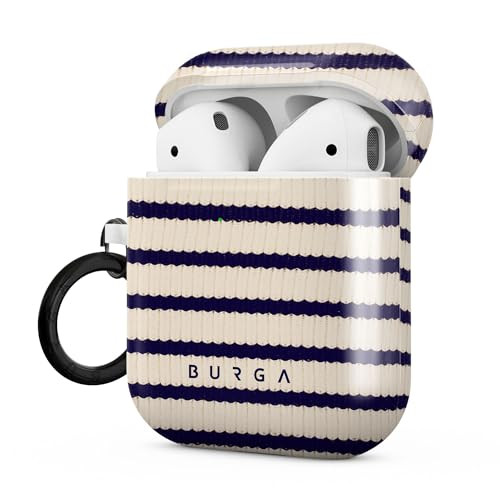 Burga Airpod Hardcase Compatible with Apple Airpods 2 & 1 Charging Case, Blue Stripes Pattern- Protective Hard Plastic Case | Amazon (US)