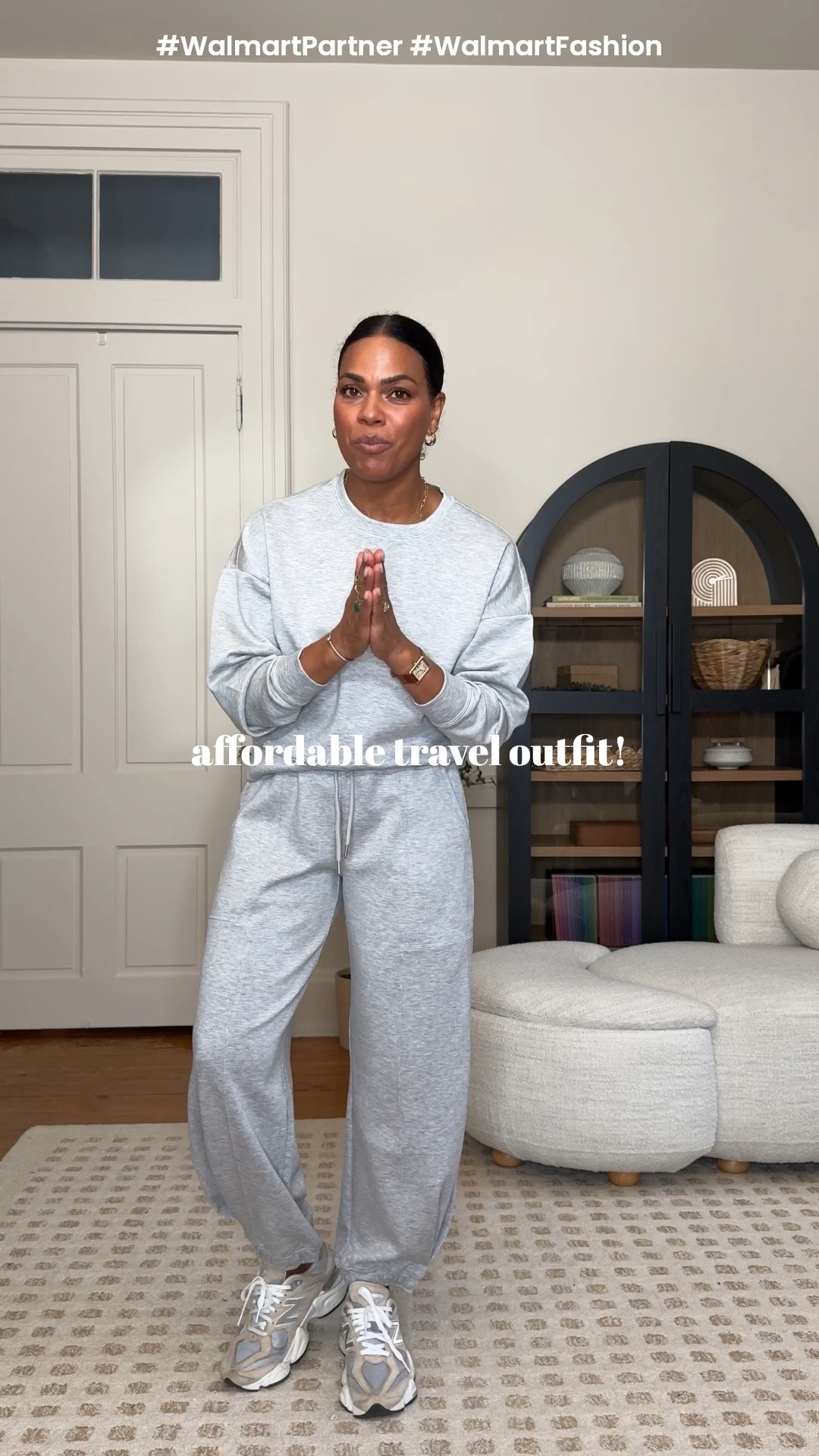 This scuba loungewear is affordable and comfy for travel! True to size! #WalmartPartner #WalmartFashion @walmartfashion 