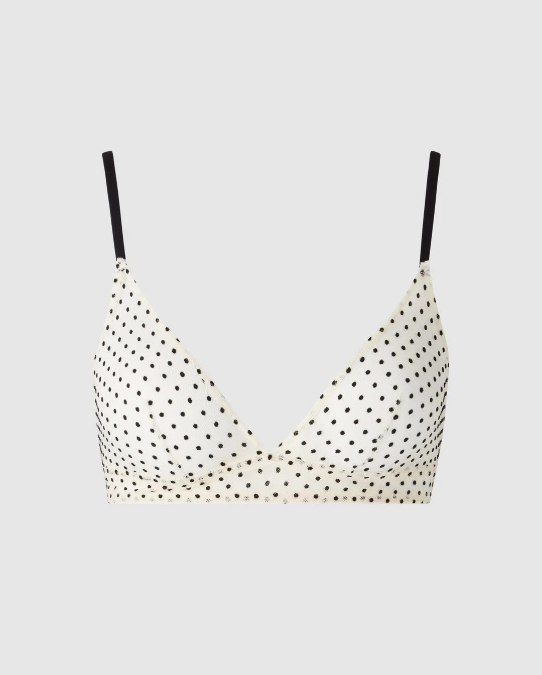 Mesh Triangle Bralette Cream/Black | Understatement