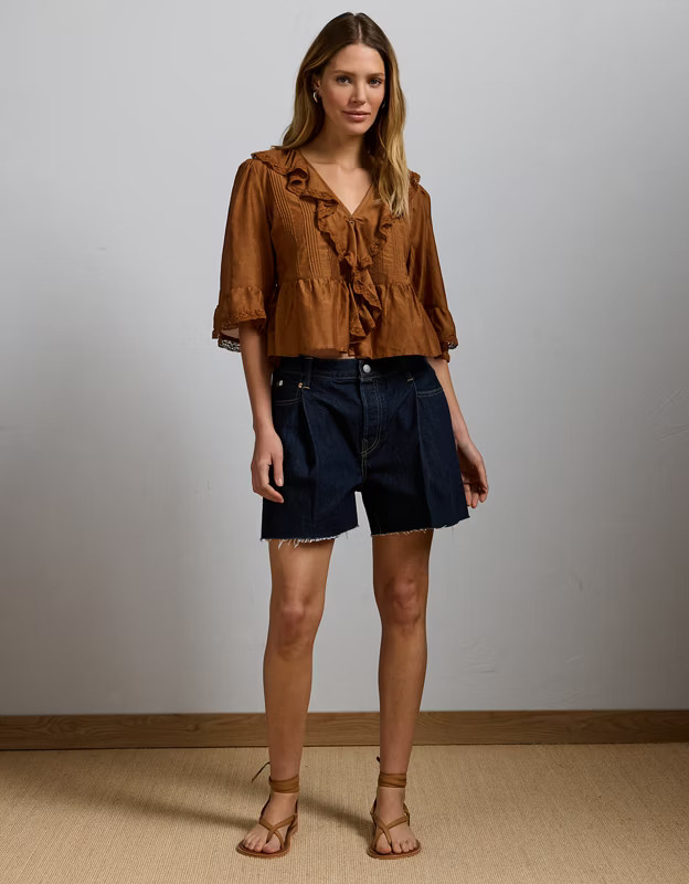 AE77 Premium Baggy Denim Short | American Eagle Outfitters (US & CA)