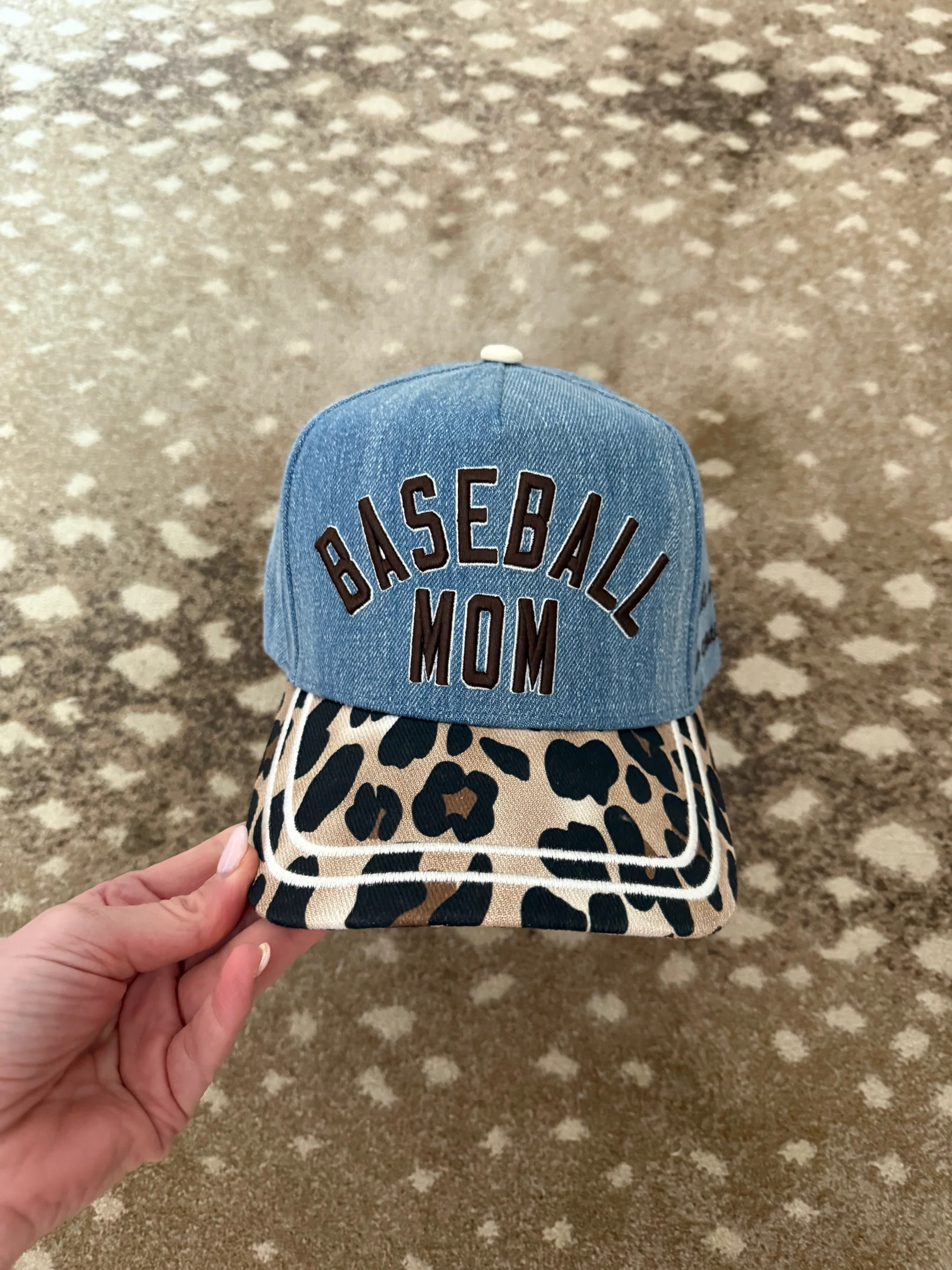 Blue Leopard Baseball Mom Hat | Poppy & Pine