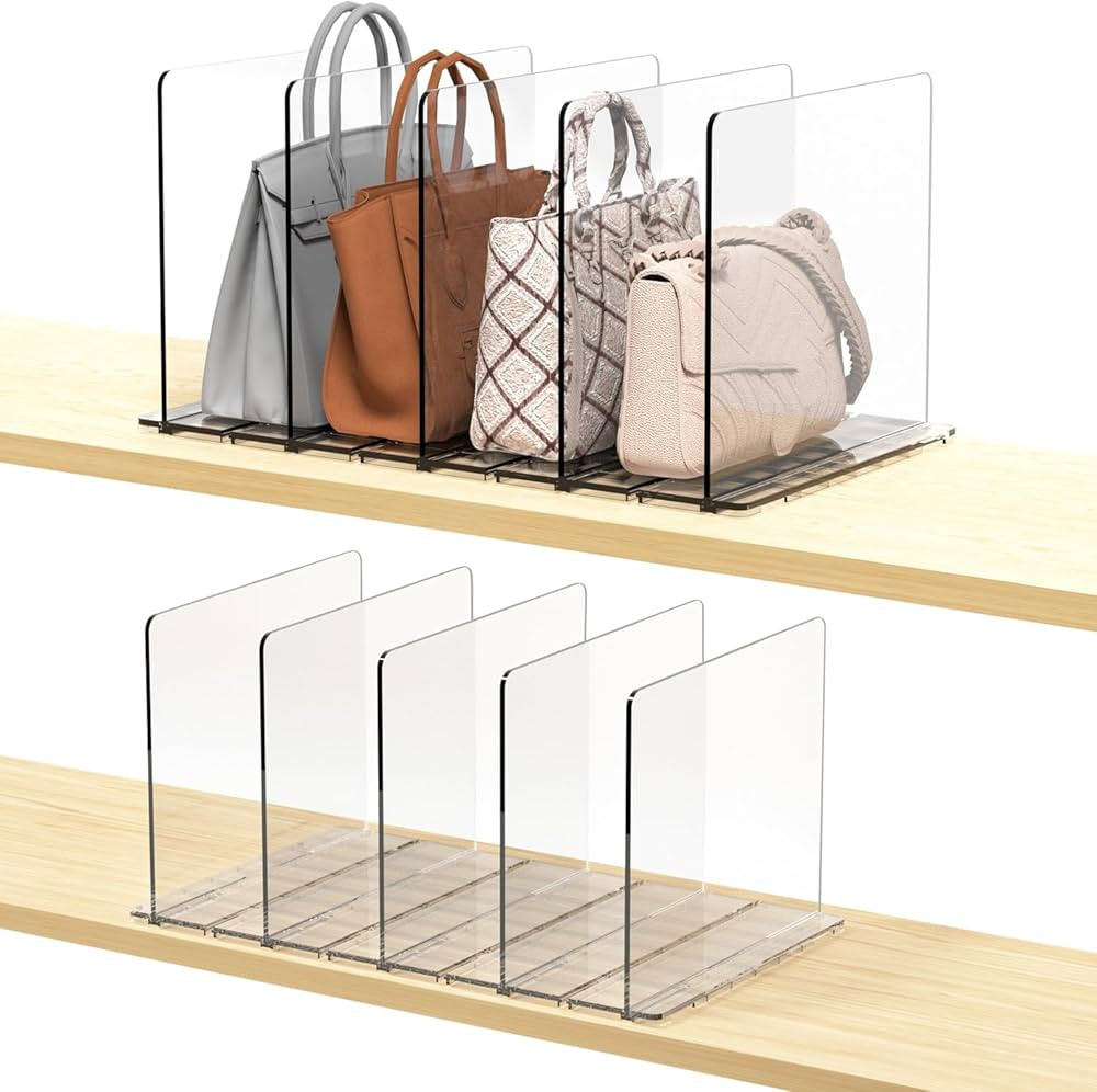 frtzal Purse Organizer for Closet, Shelf Dividers for Closet Organization Adjustable Plastic Hand... | Amazon (US)