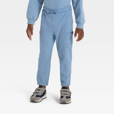 Toddler Boys' Washed French Terry Jogger Pants - Cat & Jack™ Blue 12M | Target