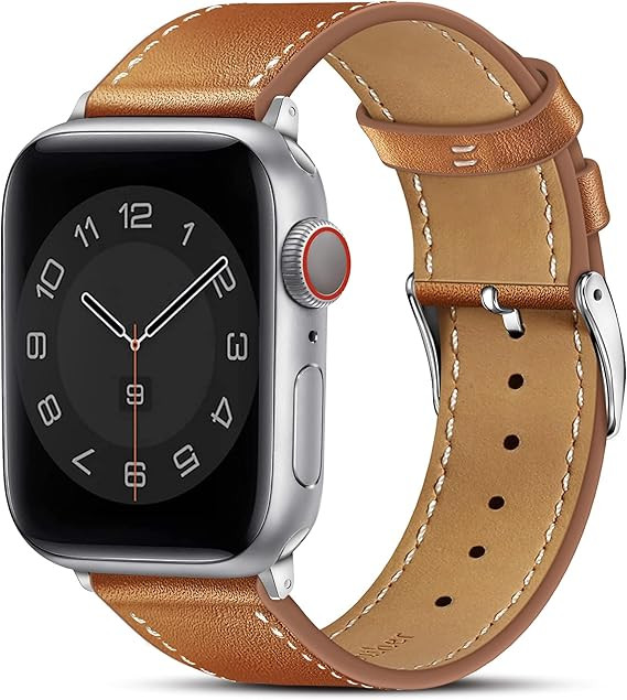 Marge Plus Compatible with Apple Watch Band 42mm (Series 10) /41mm/40mm/38mm, Genuine Leather Ban... | Amazon (US)