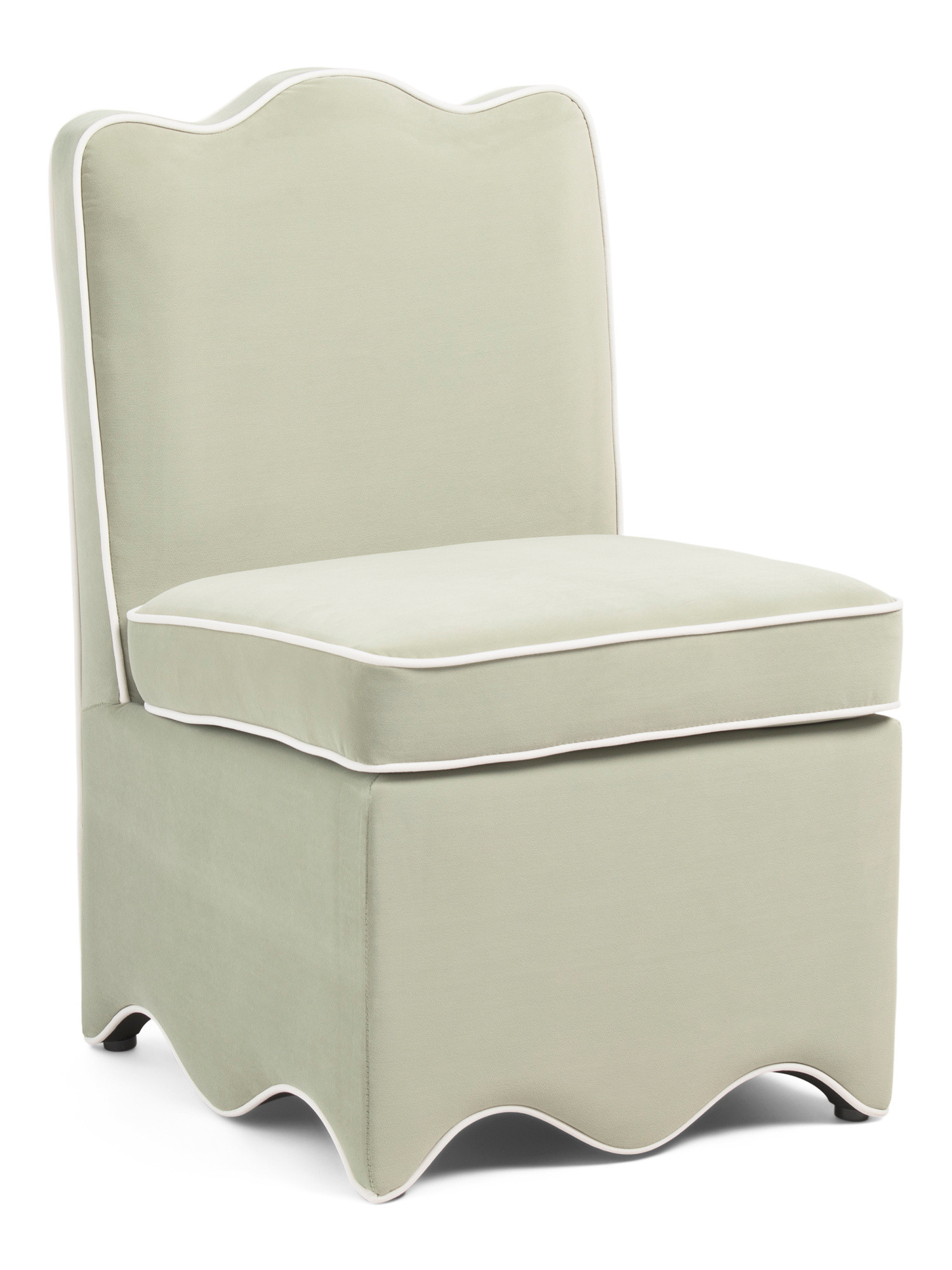 21x32 Velvet Scalloped Bottom Skirted Dining Chair | TJ Maxx