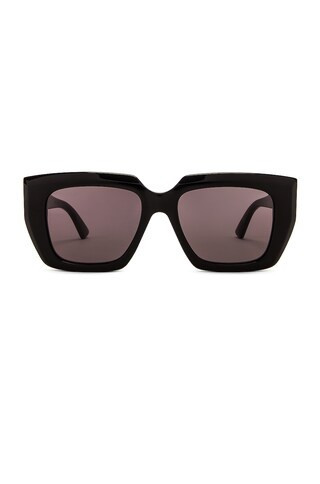 Bottega Veneta Classic Ribbon Square Sunglasses in Black | FWRD 