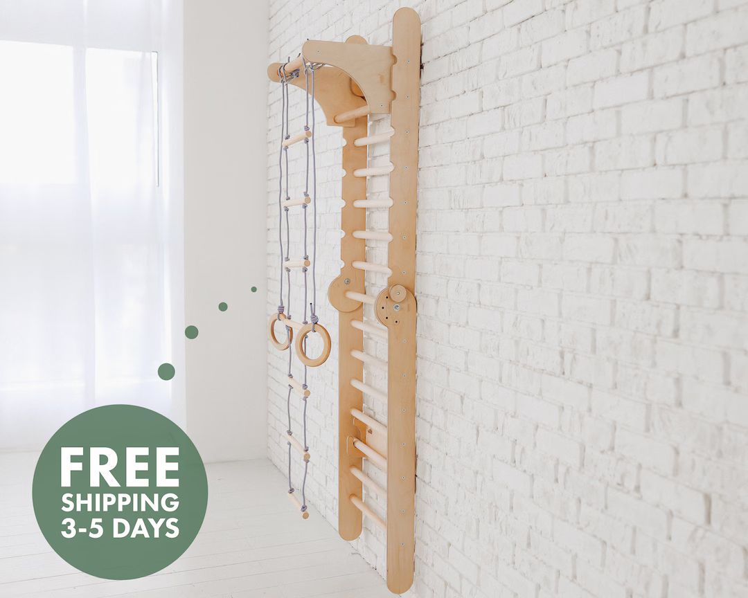 Swedish Ladder for Kids Indoor Play Gym Climbing Wall - Etsy | Etsy (US)