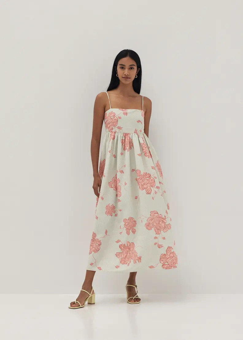 Tanya Ruched Babydoll Dress in Prosperous Blooms | Love, Bonito USA