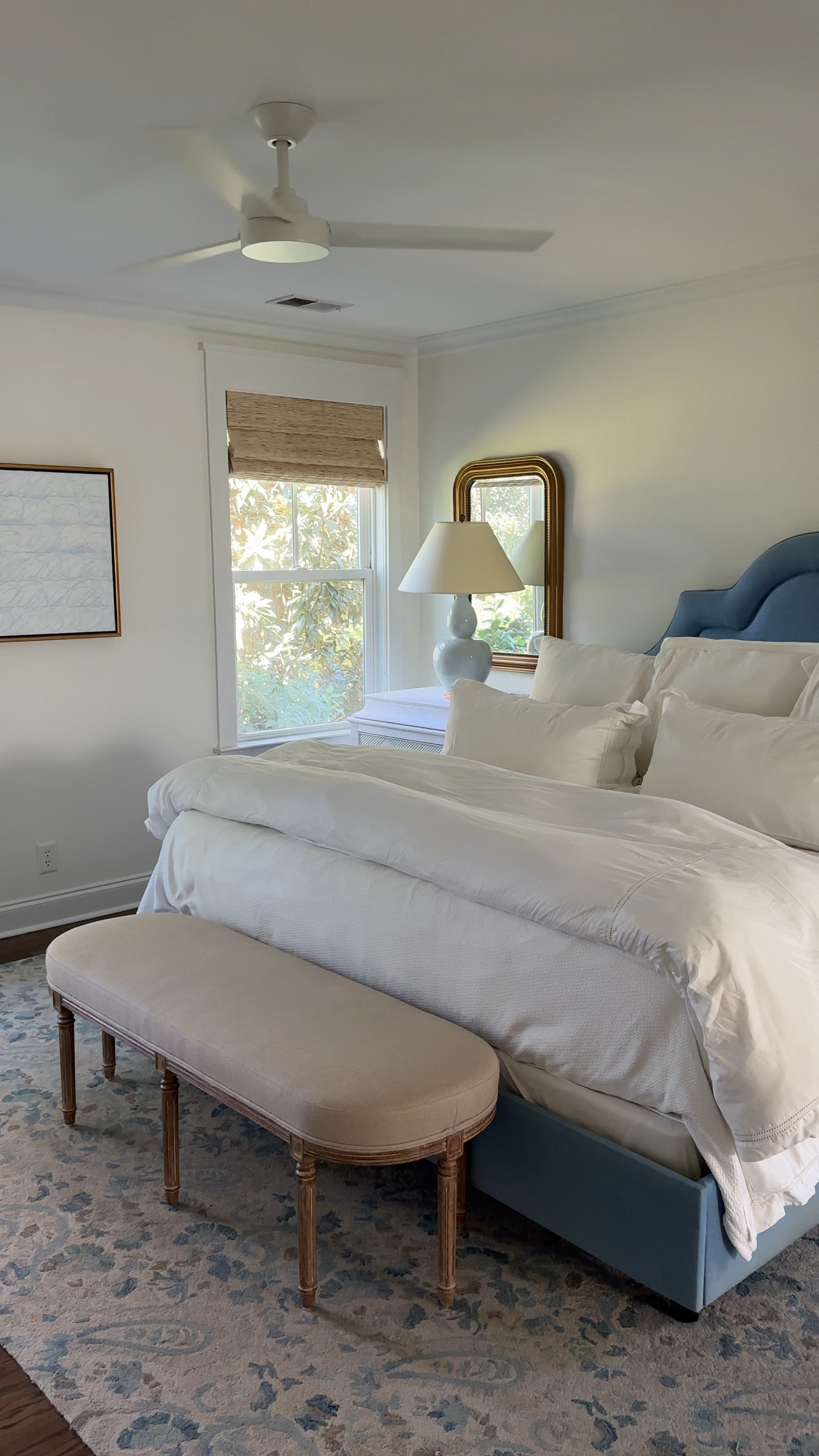 Living in the south means all bedrooms need a ceiling fan! This is the low profile one I had installed in all bedrooms in our home!

I liked everything else in our bedroom as well!

#LTKStyleTip #LTKHome #LTKVideo