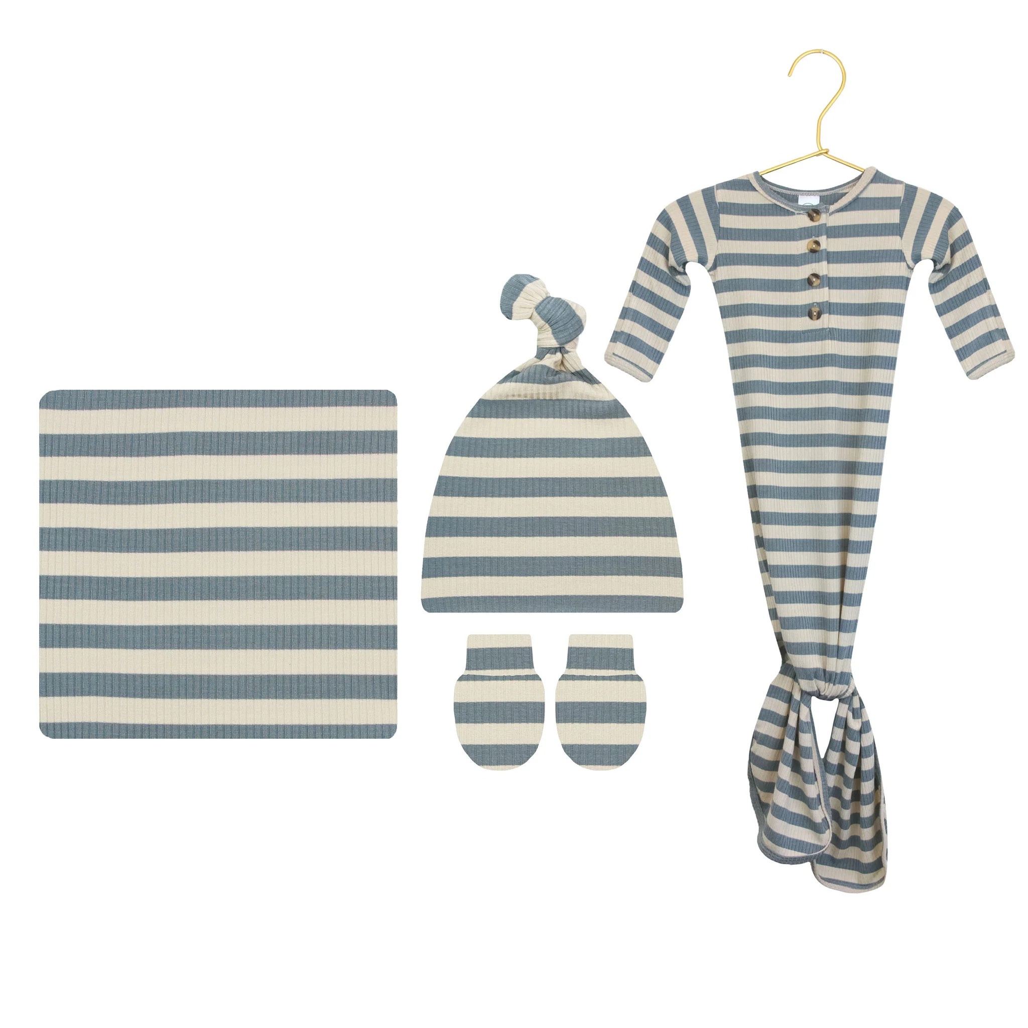 Lincoln Ribbed Newborn Hat Bundle (Gown) | Lou Lou & Company