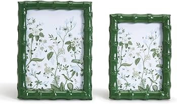 Two's Company Countryside Matte Finish Green Bamboo Picture Frames, Wall Decor, Tabletop Photo Di... | Amazon (US)