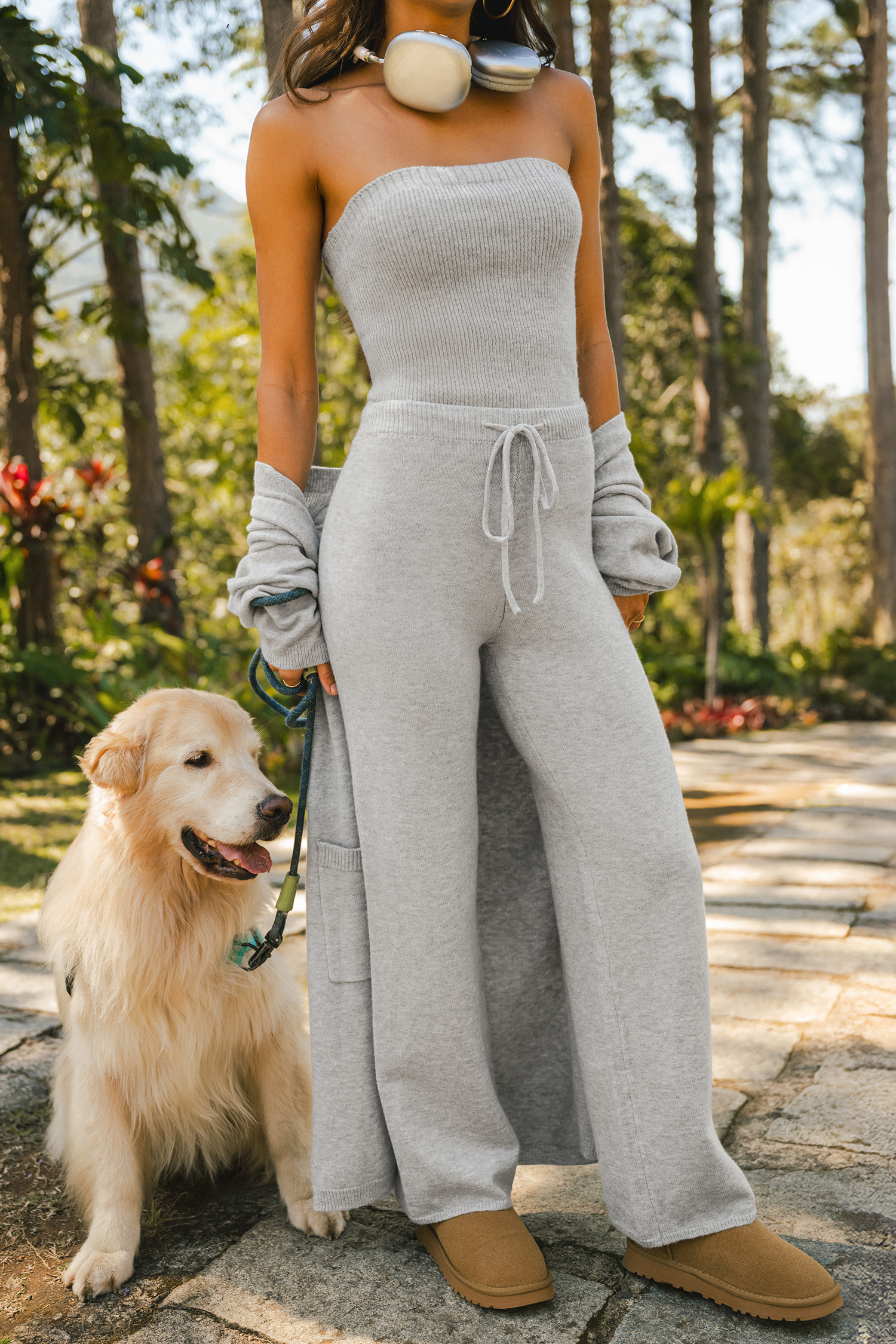 Better in Layers Grey Knit Pants - S | Cupshe US
