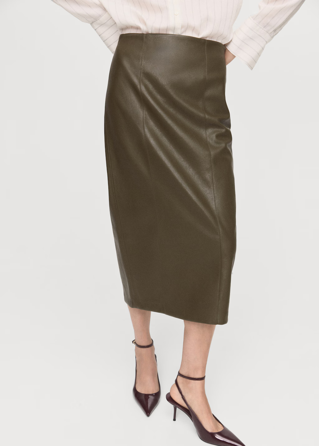 Faux-leather pencil skirt - Women | MANGO USA | Mango (US/MX/AU)