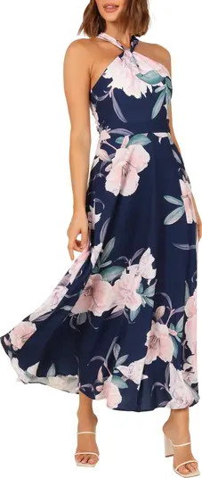 Miara Floral Print Halter Dress | Nordstrom